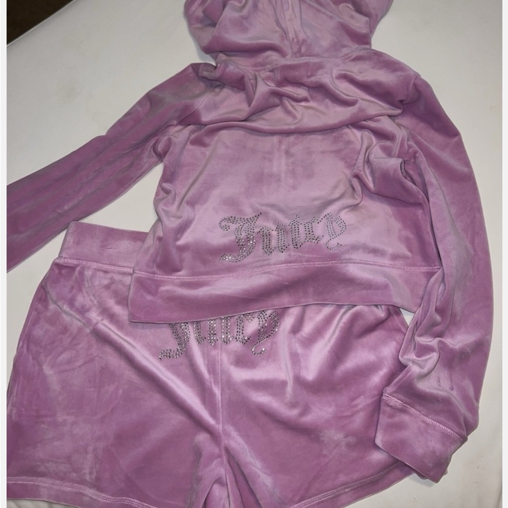 Juicy Couture Tracksuit Set Shorts XL Dewberry Velour